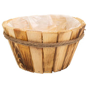 Cesto in legno e corda marrone d22x12h