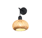 Applique, bambù e metallo nero, H 31 cm, Leonie