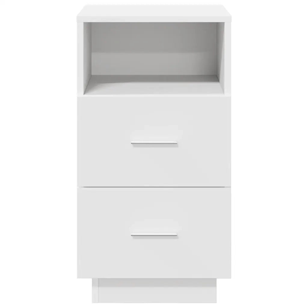 Comodino con 2 Cassetti Bianco 36x36x68 cm 858578