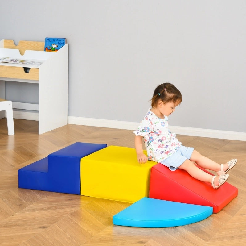 Set ULEVR di 4 moduli morbidi da arrampicata per bambini 1-3 anni, in EPE e similpelle, blu scuro
