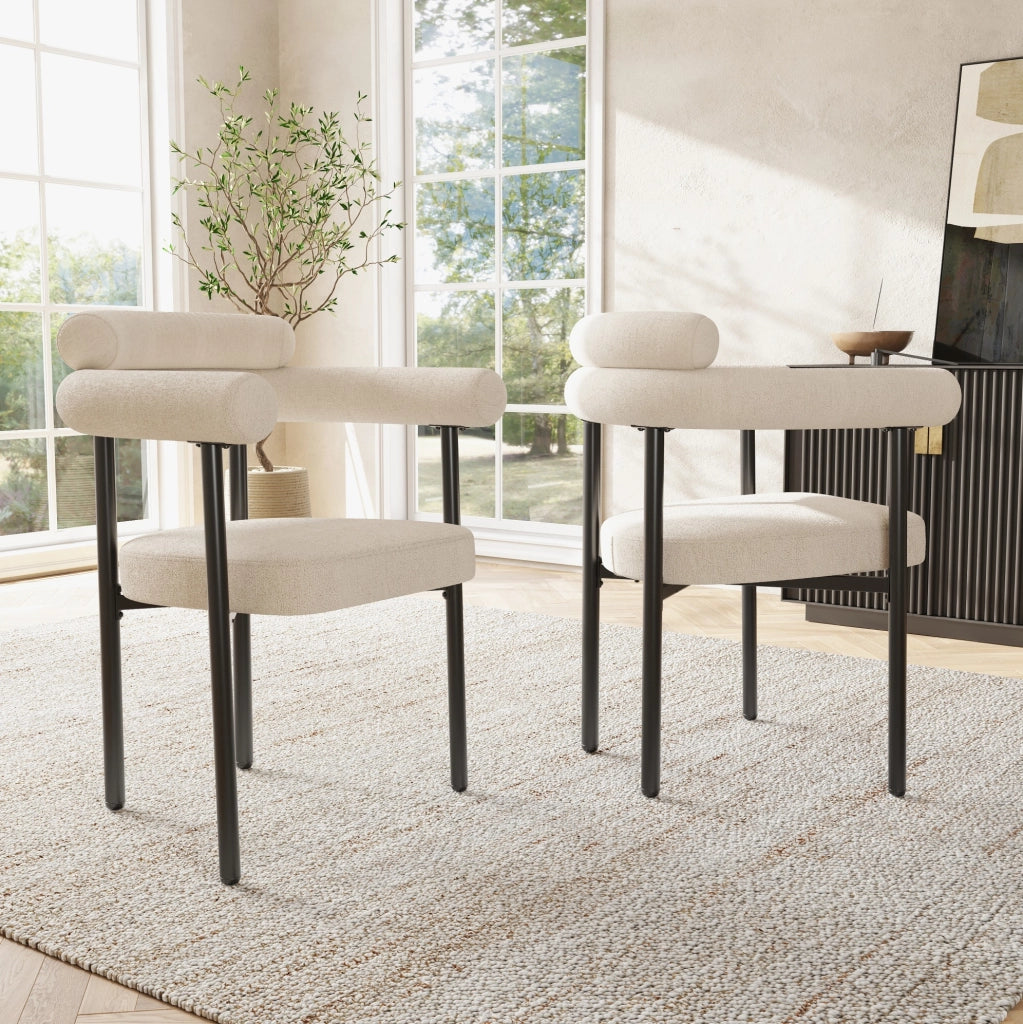 Sedia 70x62x84 cm ergonomica in velluto e ferro beige