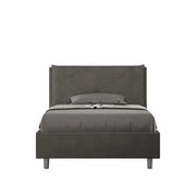 BS COM Letto una piazza e mezza contenitore imbottito 120x200 microfibra grigio