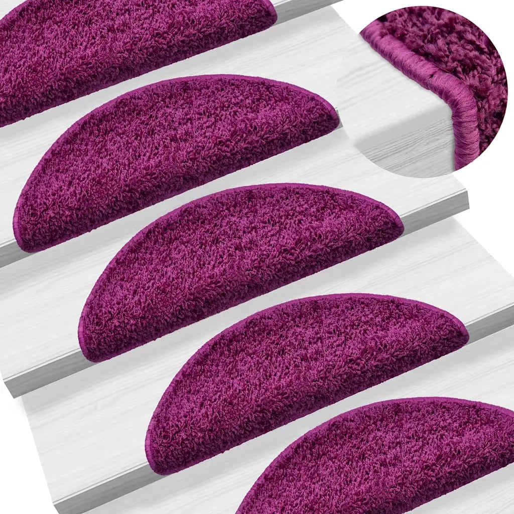 Tappetini per scale 10 pz | Gradini per Scale 56x17x3 cm Viola Semicircolari