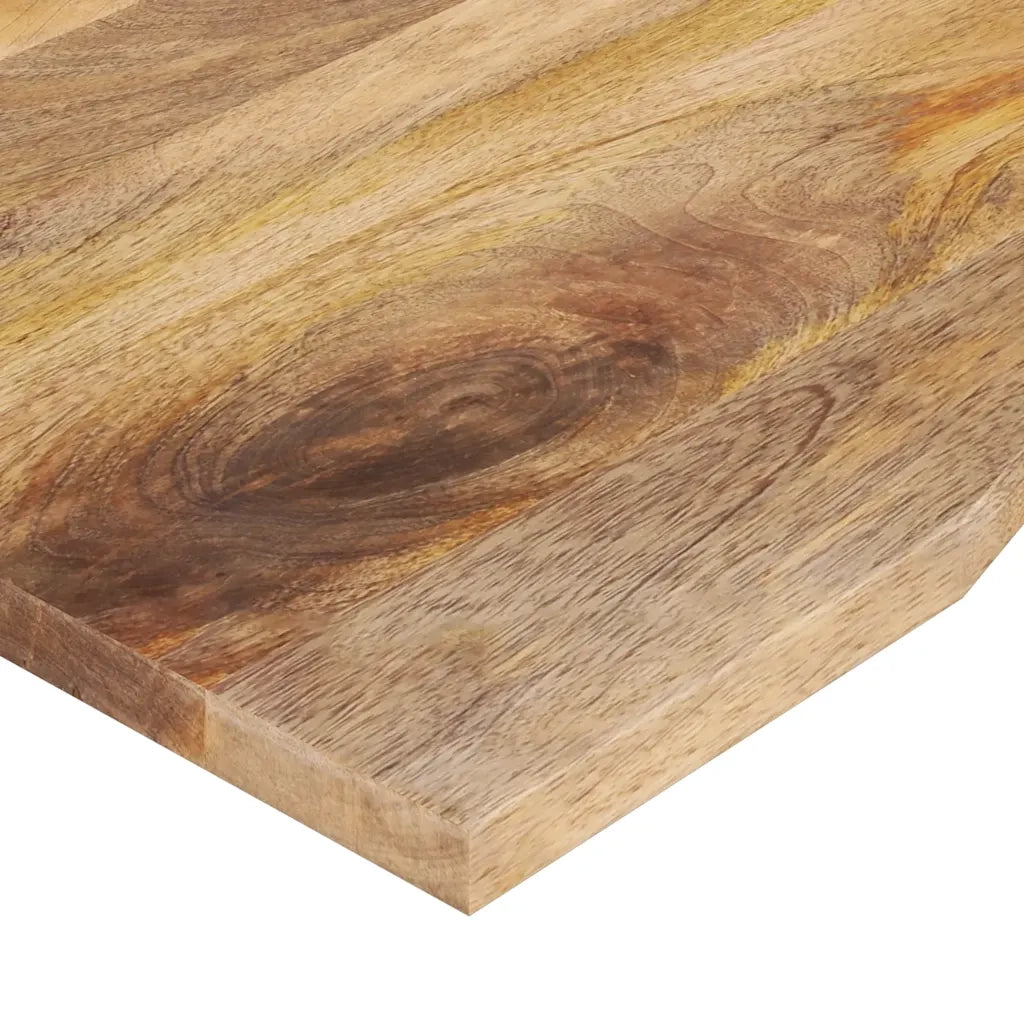 Piano Scrivania con Curva 90x50x2,5 cm Massello Grezzo di Mango 370193