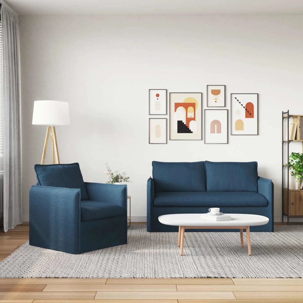 Set di divani 2 pcs Blu 156 x 82 x 85 cm Tessuto 3407573
