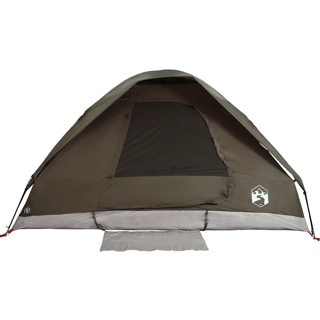 Tenda da Campeggio a Cupola per 6 Persone-Tenda per Escursionismo Marrone Impermeabile 402366