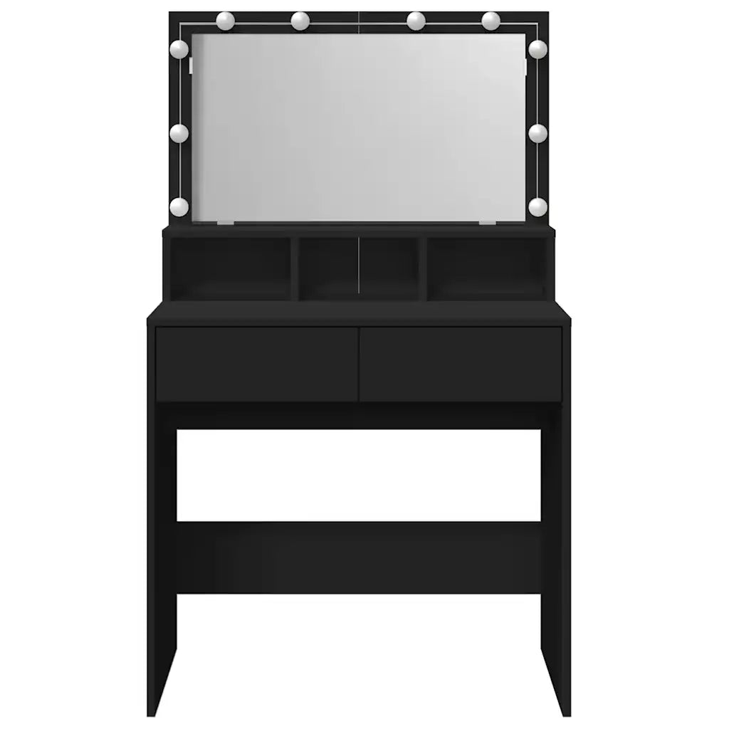 Toeletta con LED Nera 80x41x134,5 cm