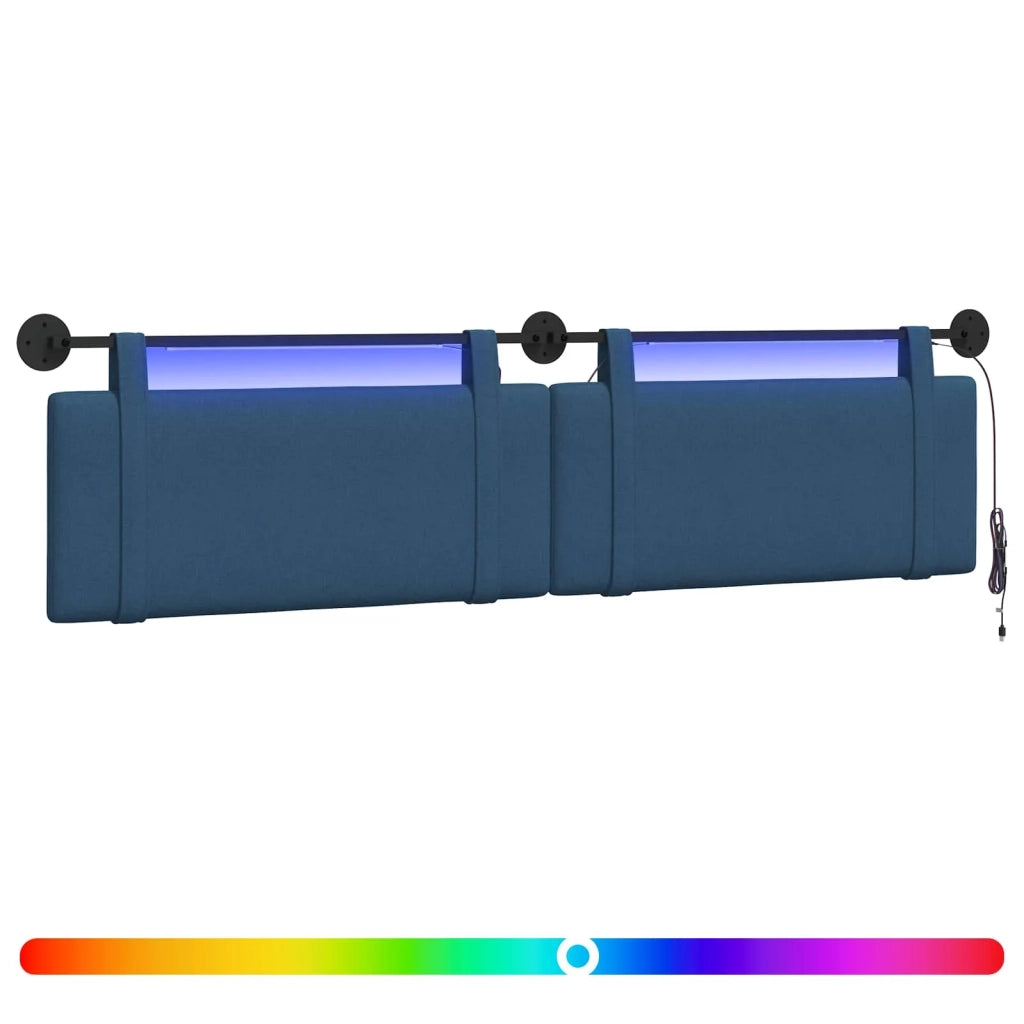 Testiera sospesa Con luce LED Blu Tessuto 3424035