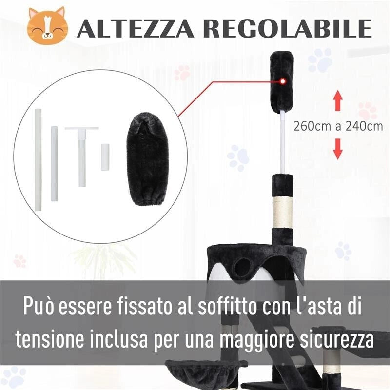 TIRAGRAFFI A SOFFITTO MULTILIVELLO 240 - 260 CM CUCCE SCALE CORDE SISAL