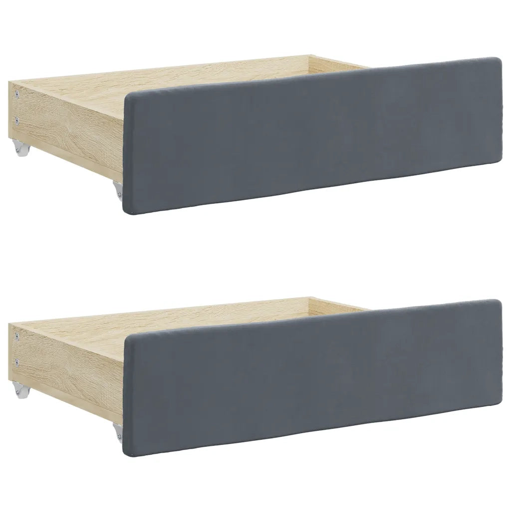 Divano Letto Estraibile Cassetti Grigio Scuro 90x190cm Velluto 3196753