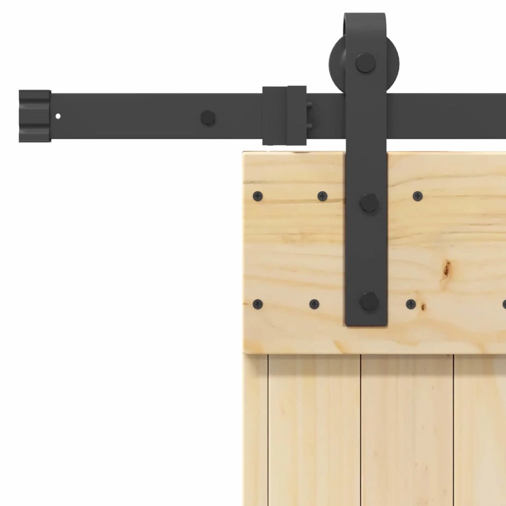 Porta scorrevole NARVIK Naturale e Nero 100 x 210 cm (213,5 cm) 3445358