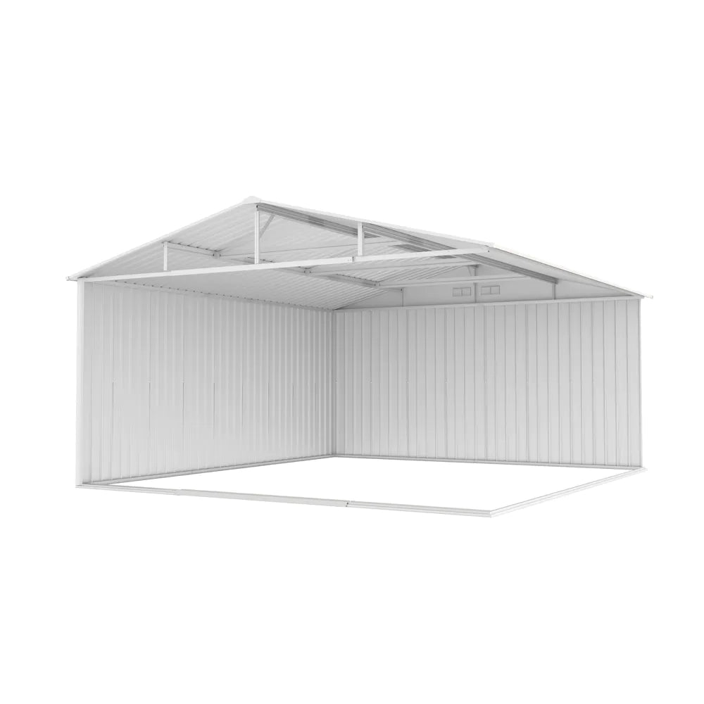 Casetta da giardino in acciaio zincato bianco 2,77x1,95x1,93 m - 65kg - 4,8 metri quadri