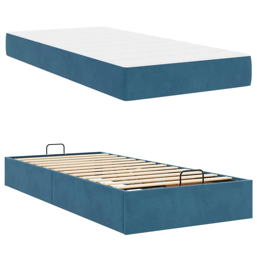 Struttura letto con materasso 2 pcs Blu Velluto 3399526