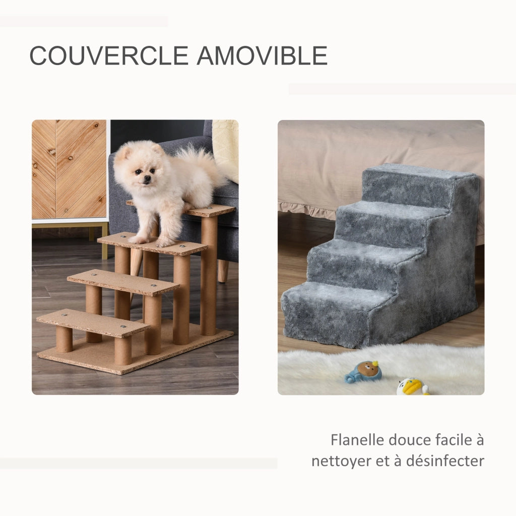 Scala per Cani e Gatti 4 Gradini Antiscivolo ¨C Minimal ¨C Grigio