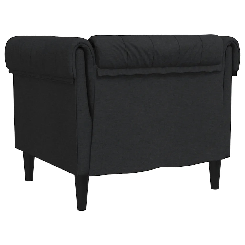 Poltrona Chesterfield Nera in Tessuto 372540
