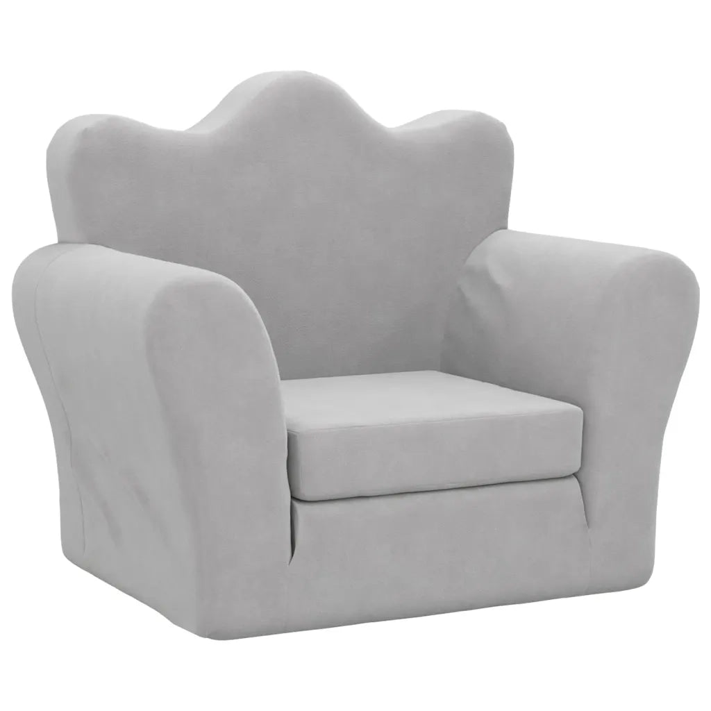Divano Letto per Bambini-Sofa Letto-Daybed-Divanetto Grigio Chiaro in Morbido Peluche 396907
