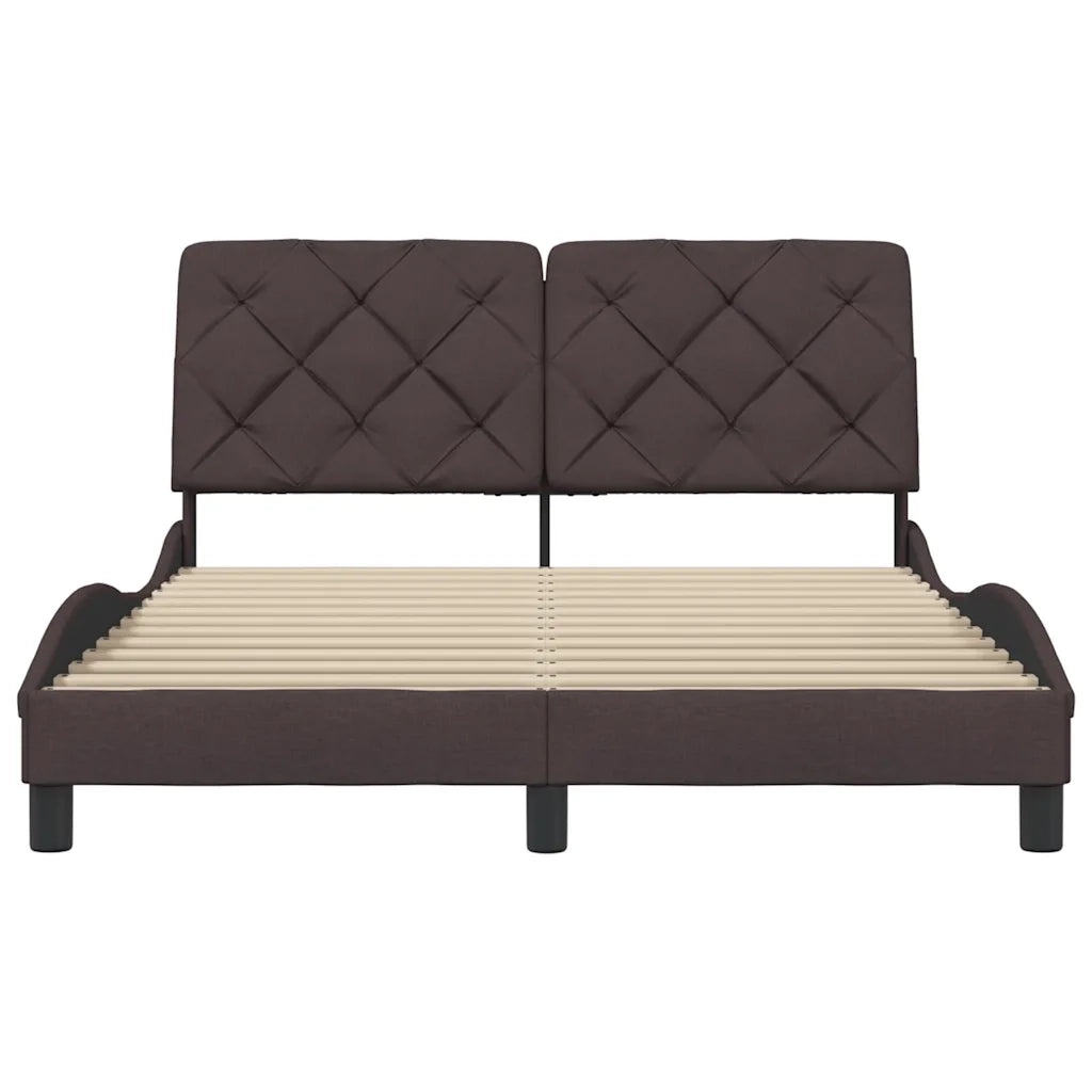 Letto matrimoniale | Letto per adulti | Giroletto senza Materasso Marrone Scuro 120x200 cm Tessuto