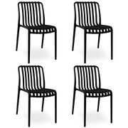 Sedia da esterno Iside in plastica resistente, modello comfort premium nera x4