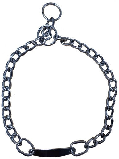 COLLARE PER CANI A STRANGOLO IN METALLO CON PIASTRA IDEAL STAR 20 mm x 40 cm - IDEAL STAR