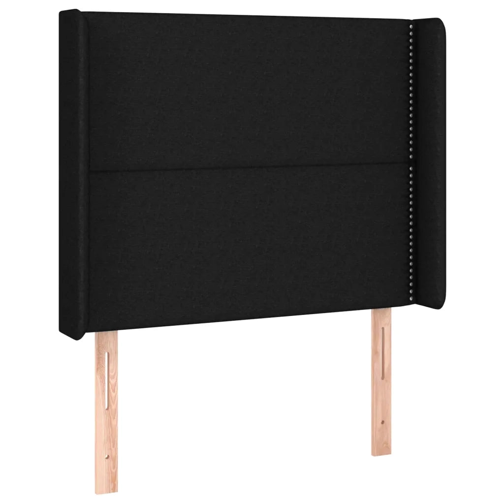 Testiera ad Orecchio-Testata con Orecchie Nera 103x16x118/128 cm in Tessuto 623275