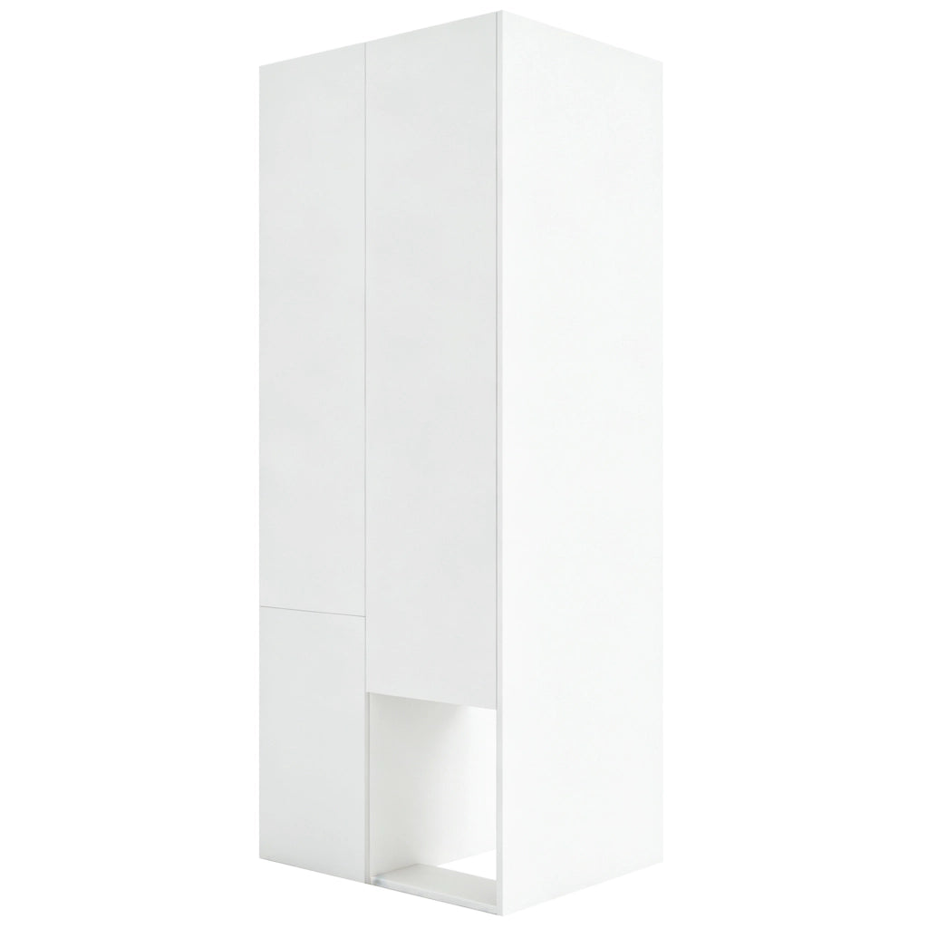 Armadio bianco 70×55×175 cm con ripiani multipli e ampio vano appendiabiti