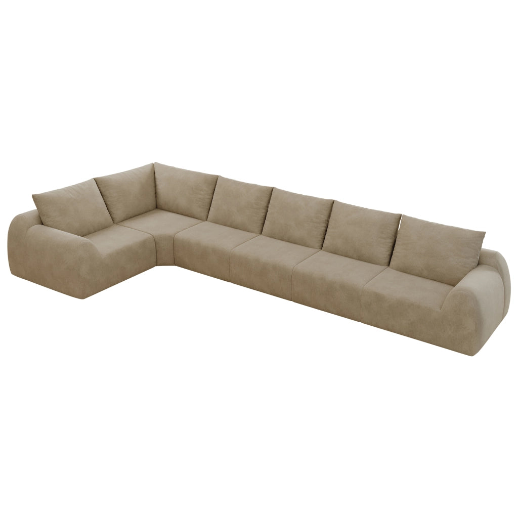 Divano angolare L ¨C Minimal ¨C beige tessuto imbottito 401cm senza montaggio
