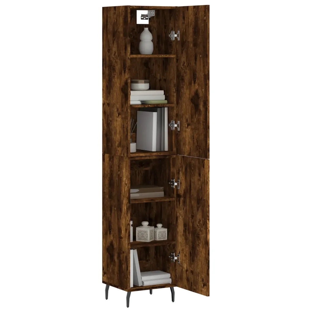 Credenza-Buffet-Armadio da cucina Rovere Fumo 34,5x34x180 cm in Legno Multistrato 207430