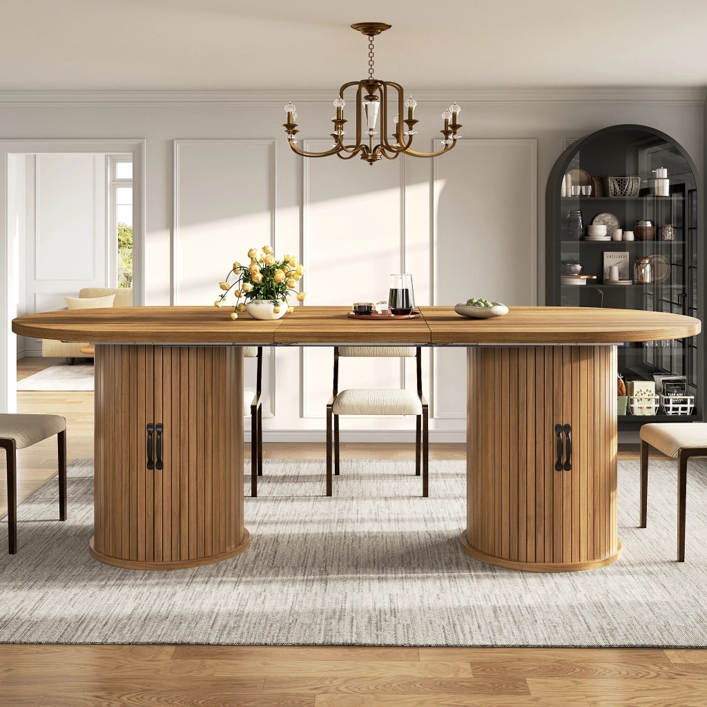 Tavolo allungabile con vano nascosto e struttura interna in metallo MDF marrone scuro 150-190 × 80 × 75 cm