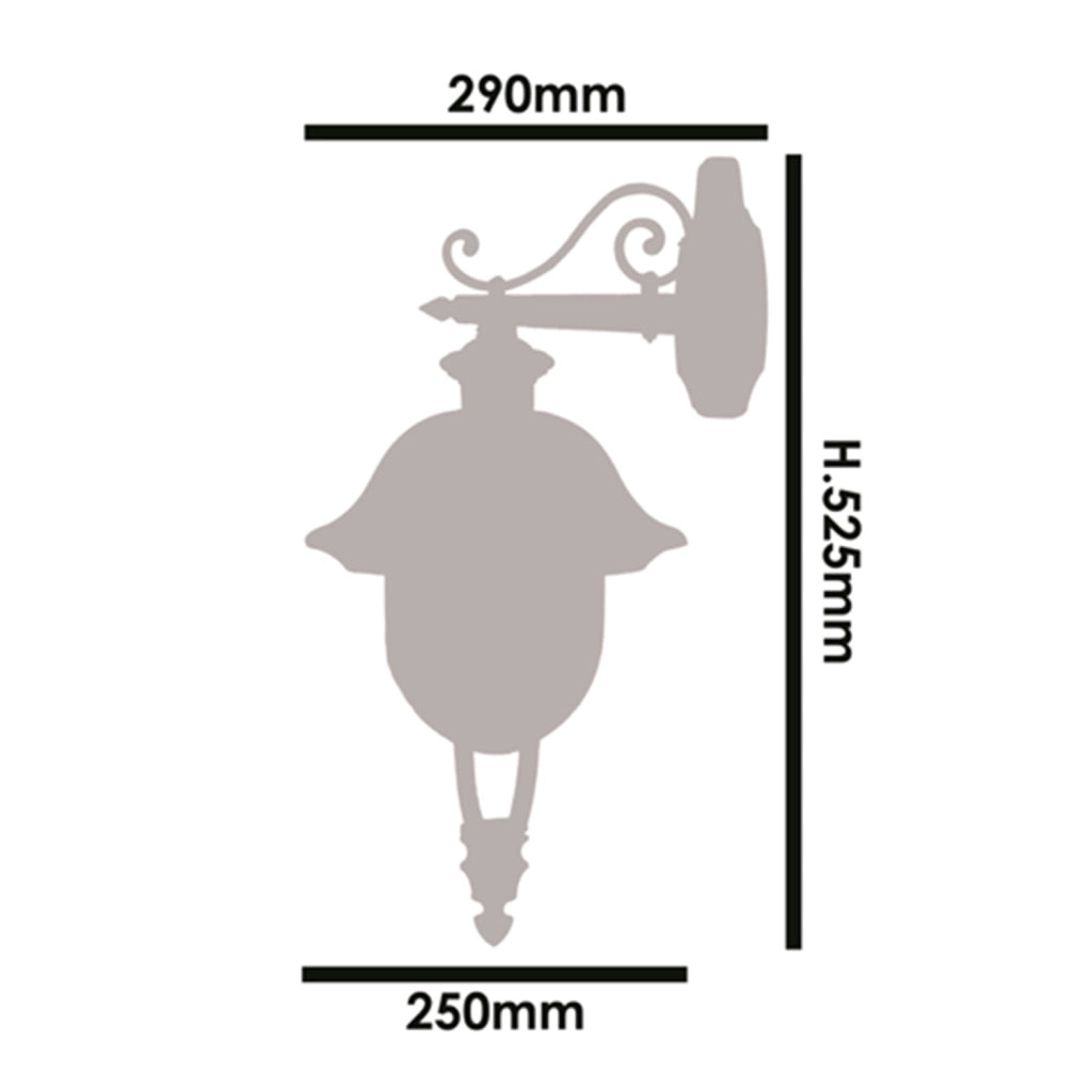 Applique Esterno Tatum Alluminio Nero Rame Giu&apos 1 Luce E27 Ip44