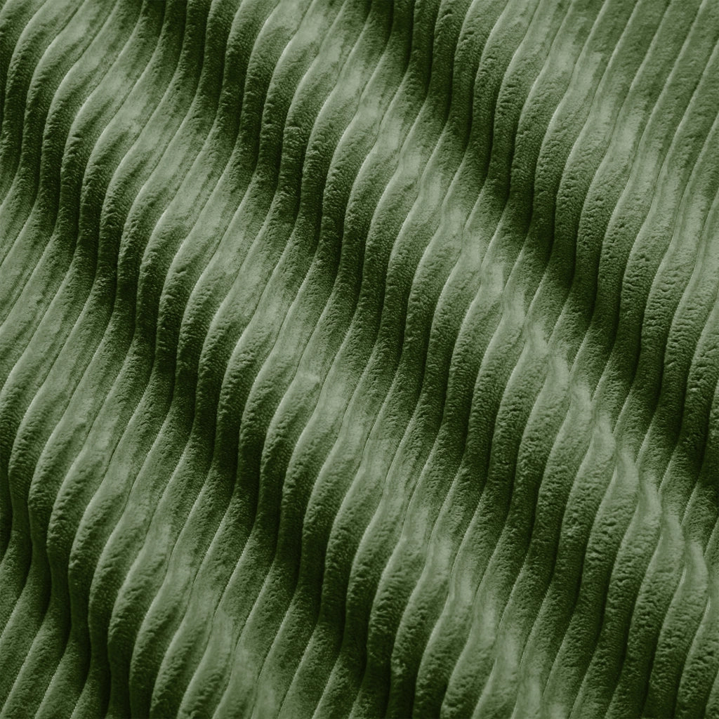 Divano angolare modulare senza struttura; schiuma 32D; braccioli curvi; in velluto a coste verde