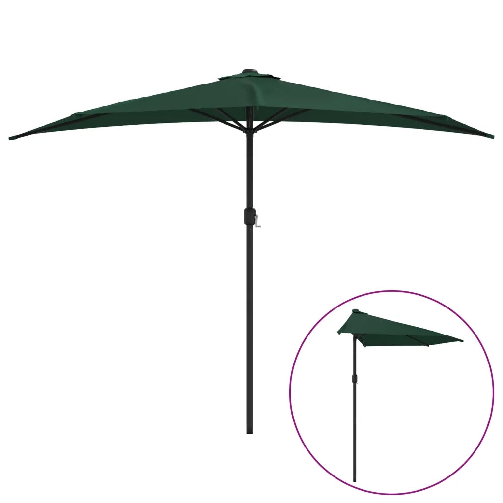 Ombrello | Parasolne da Balcone Palo in Alluminio Verde 300x155 cm a Met¨¤