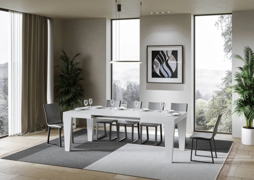 Tavolo Allungabile 120/224x90x77 cm Spimbo Bianco Frassino