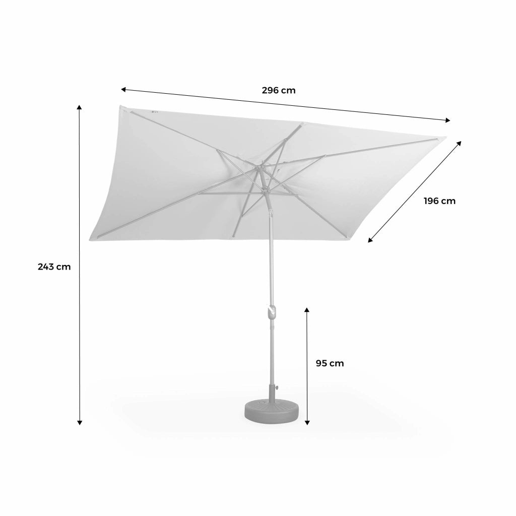 Ombrellone rettangolare, 2x3m, blu grigio