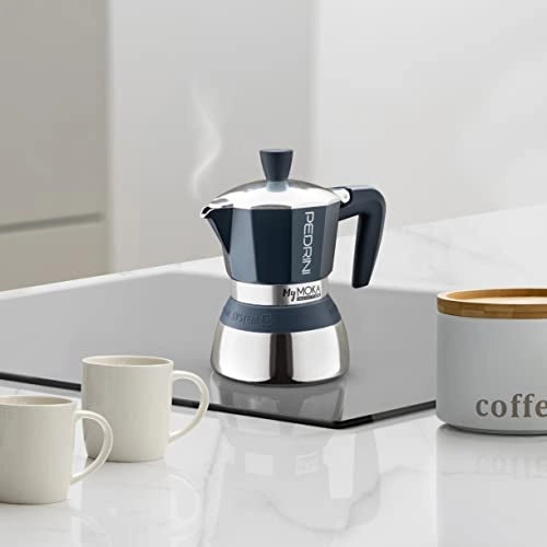 PEDRINI MY MOKA CAFFETTIERA 2 TAZZE INDUZIONE ACCIAIO INOX SILICONE