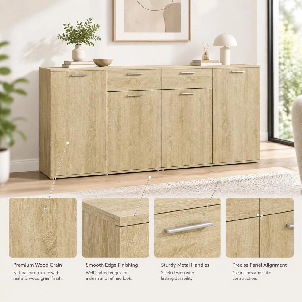 Sideboard Sonoma Oak 160x36x75 Cm Wood Material