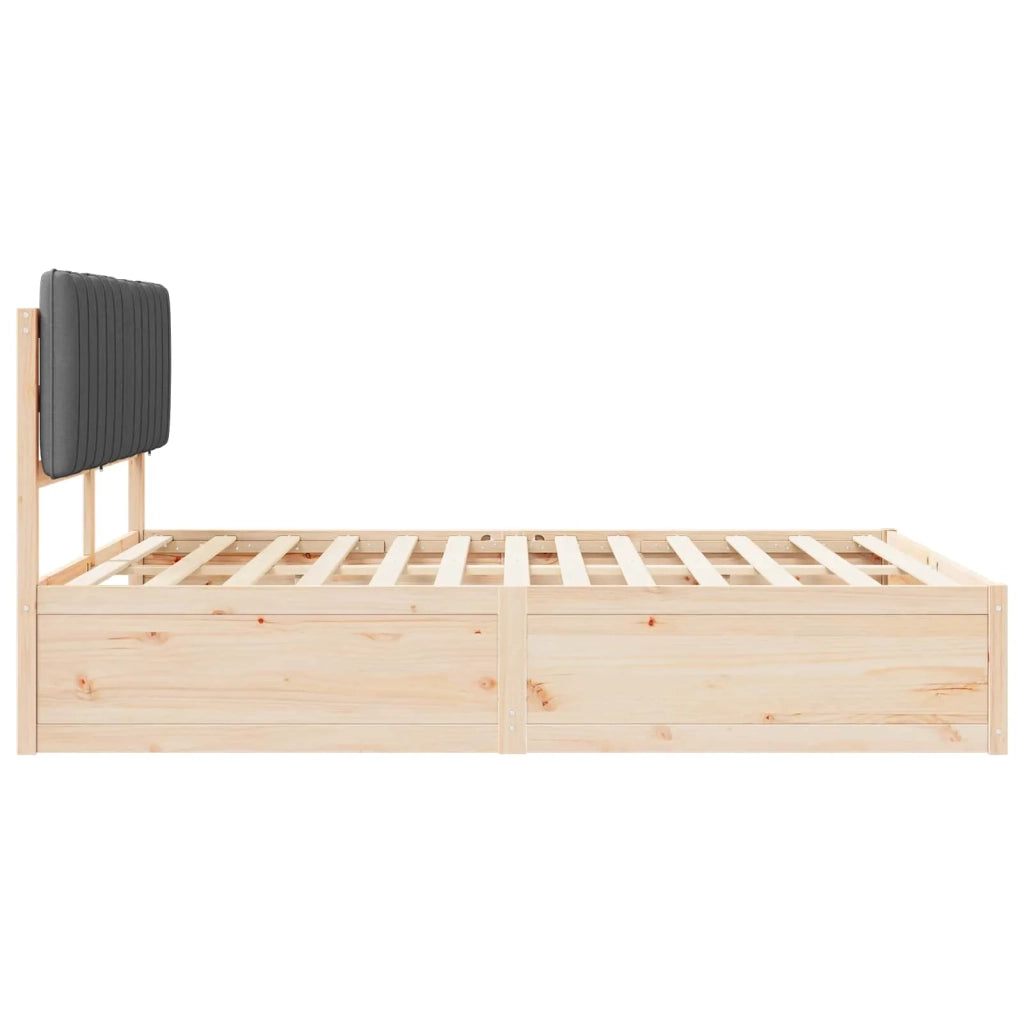 Letto con Testiera Rivestita Grigio scuro 150 x 200 cm