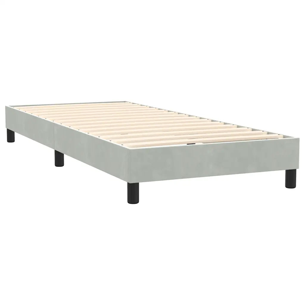 Giroletto a Molle con Materasso Grigio Chiaro 90x220 cm Velluto 3317553