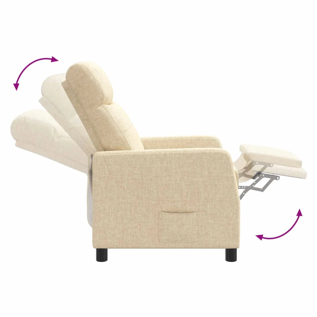 Poltrona Massaggiante Crema Tessuto 42035064