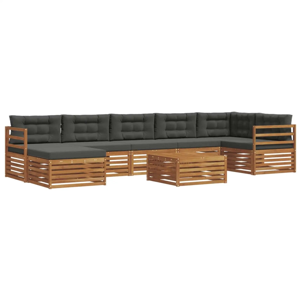 Set di divani da esterno con cuscino 8 pcs Naturale e Antracite 3373842