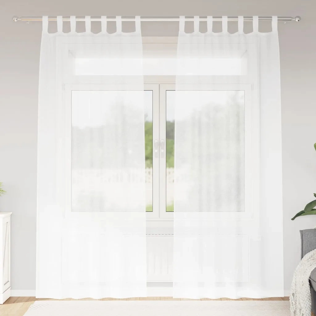 Tenda in Velo con tende 2 pcs Bianco 245 x 140 cm Poliestere 4108035