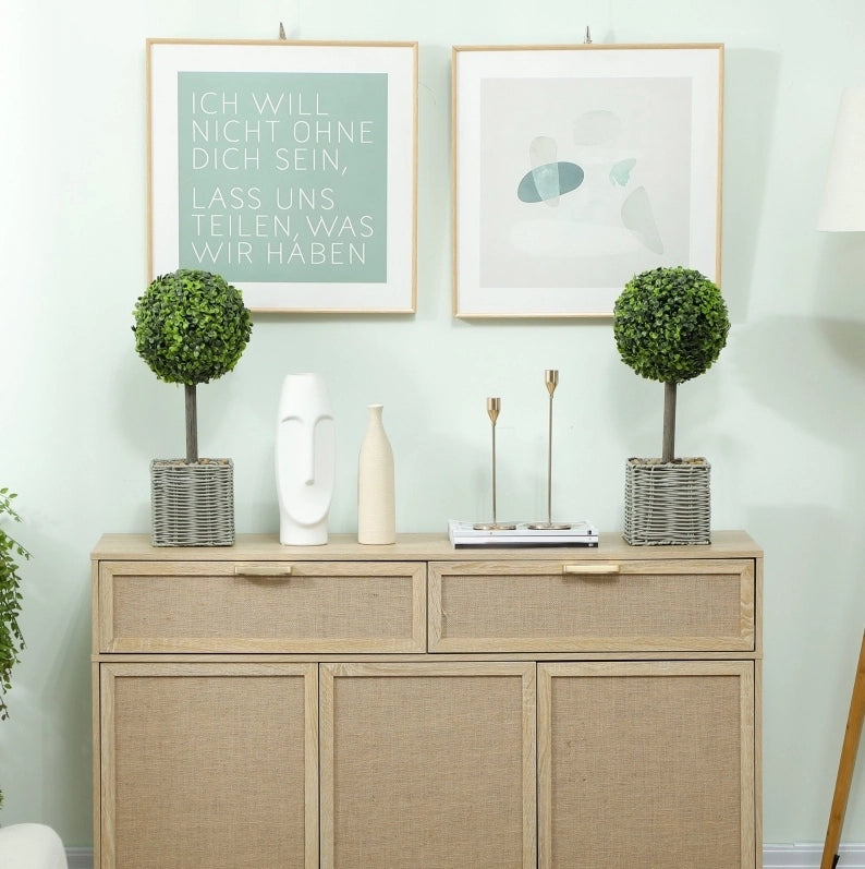 Set di 2 piante artificiali 50 cm in plastica verde UV per interno ed esterno