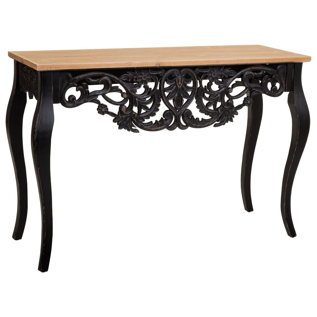 Mobile da ingresso in legno nero 111x40x77h