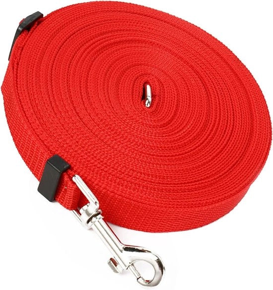 Corda da Campeggio per Cani Portatile Resistente e Adattabile per l'Allenamento in Campeggio - Rosso.