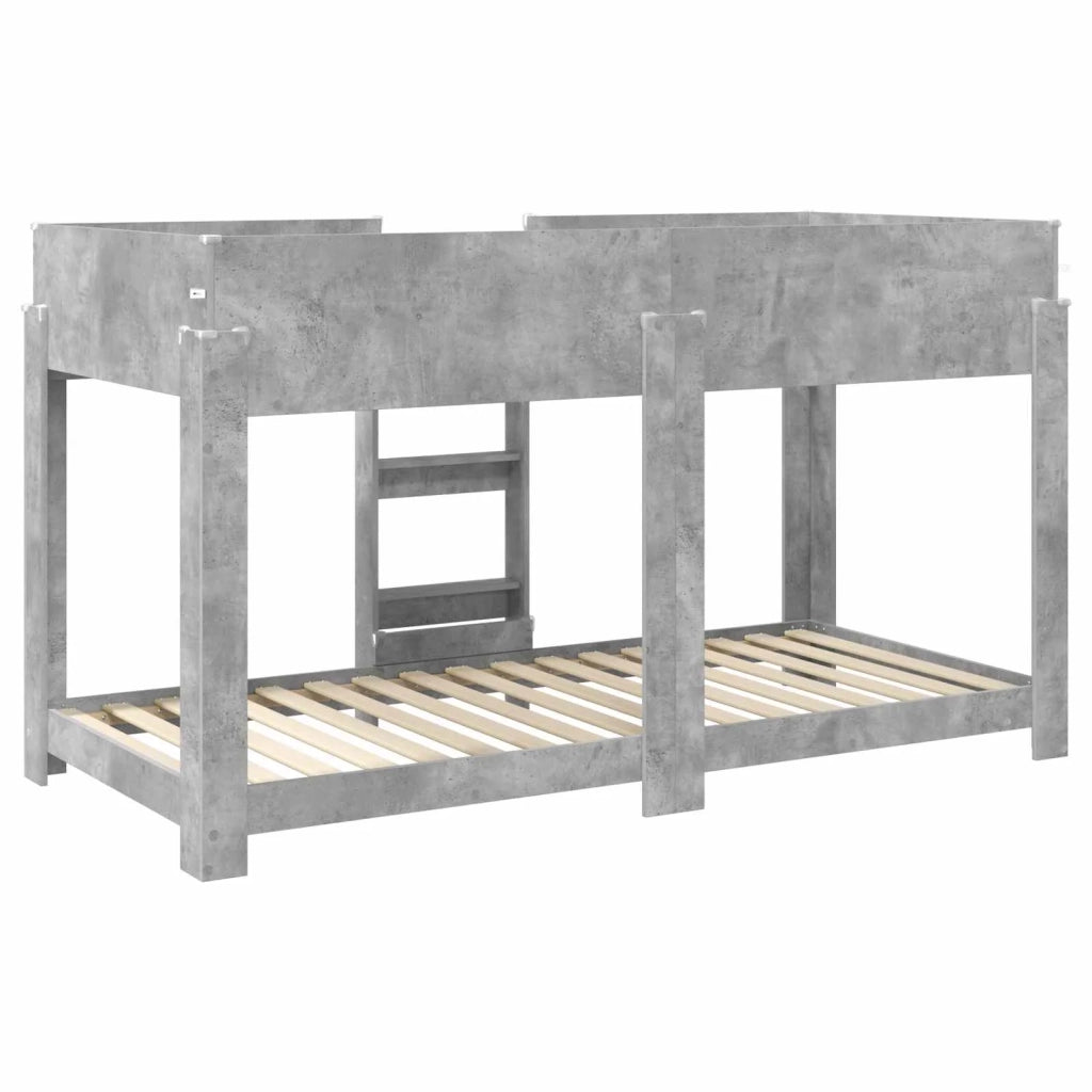 Letto a Castello per Bambini Grigio cemento 100 x 190 cm