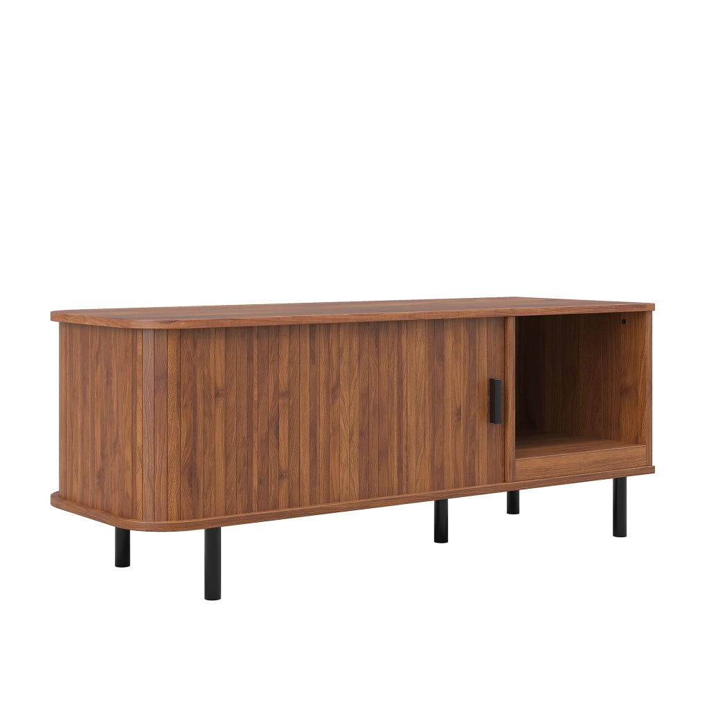Tavolino da caffÃ¨ 110x40x55 cm con anta scorrevole in MDF e truciolare noce