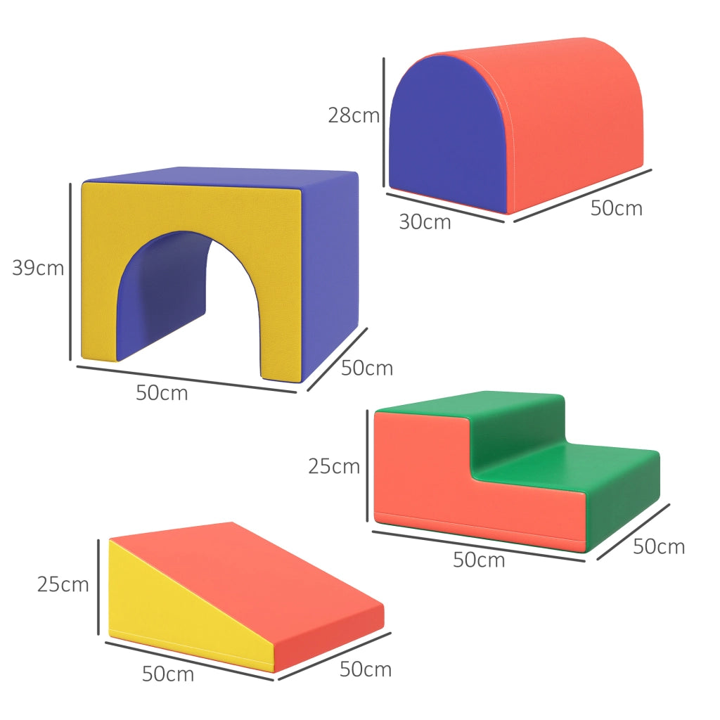 Set 4 blocchi morbidi per arrampicata e scivolo ¨C Minimal ¨C Multicolore