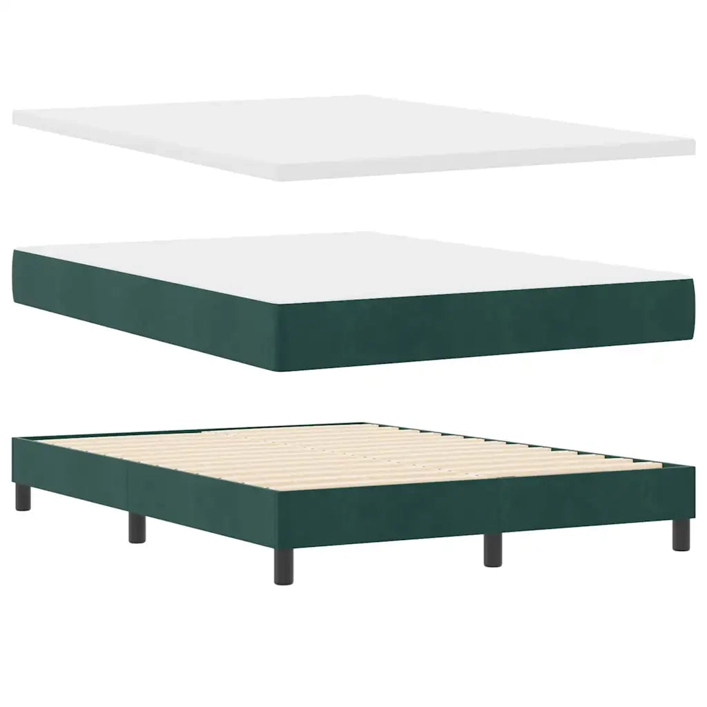 Letto a molle con materasso Verde Scuro 160 x 200 cm Velluto 3339185
