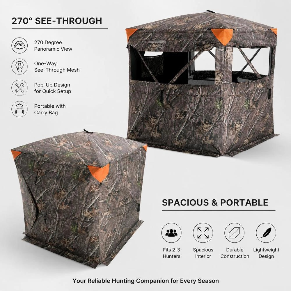 Hunting Blind/hide 288° Transparent Base Panel 148x148x170cm Hunting