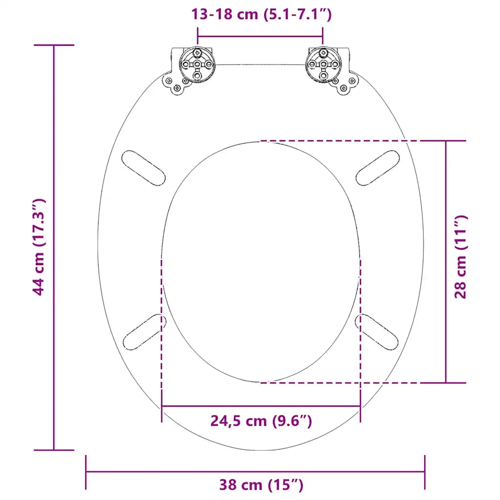 Sedile per toilette con chiusura morbida 44 x 38 cm 42027183