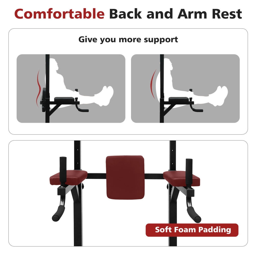 Power Tower multifunzione per esercizi con barra pull-up regolabile in altezza fino a 230 cm, struttura in metallo resistente